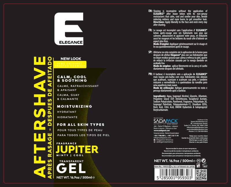 E Elegance Elegance After Shave Lotion for Men, 500ml, Jupiter (Green), Real Shaving Relief, After Shave that Hydrates and Revitalizes your Skin, 16.9 Oz Jupiter Green) - Image 2
